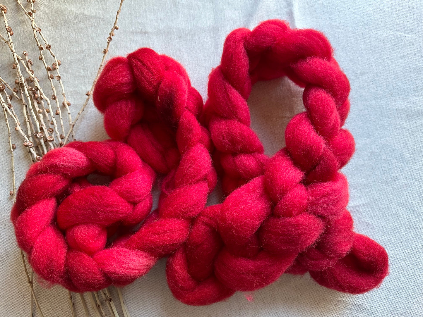 Poinsettia Cormo Top Spinning Fiber