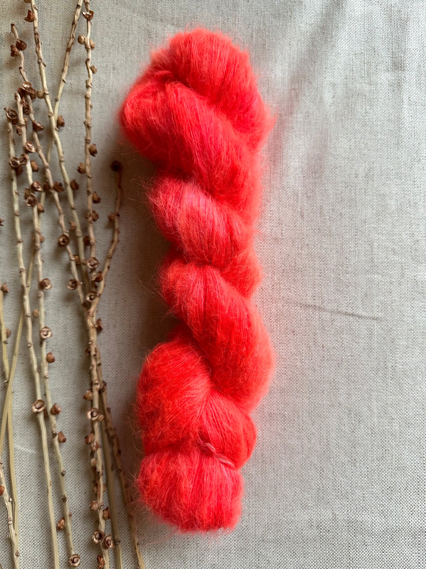 Neon Shrimp Suri Alpaca Silk