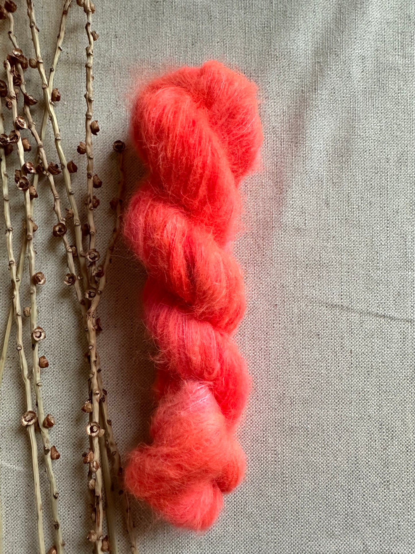 Neon Shrimp Suri Alpaca Silk