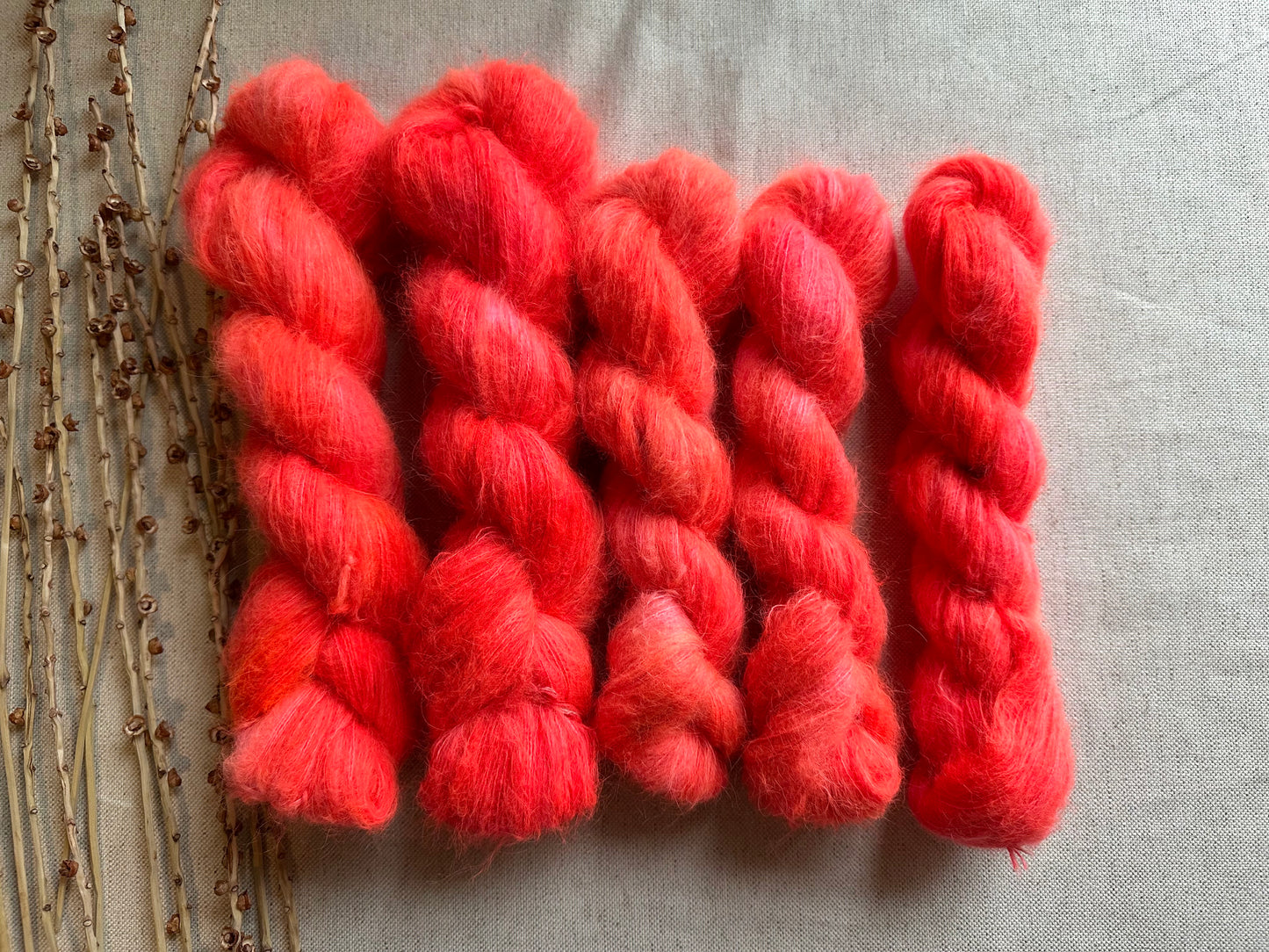 Neon Shrimp Suri Alpaca Silk