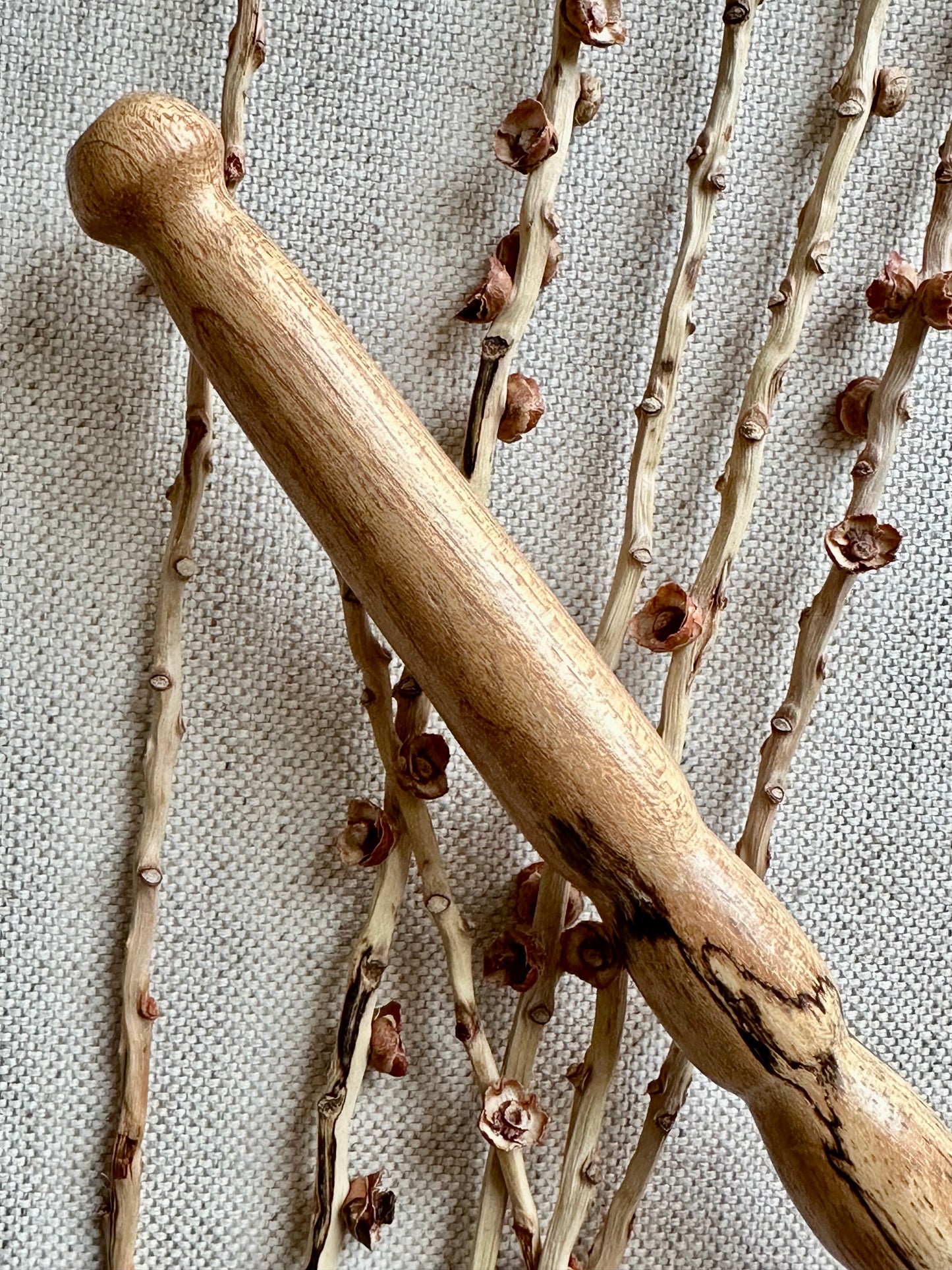 Spalted Jatoba Support Spindle With Coral Resin