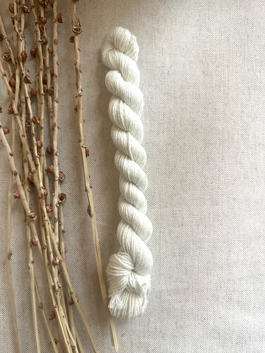 Vanilla Sparkle - SW Merino Nylon Silver Stellina Mini Skein