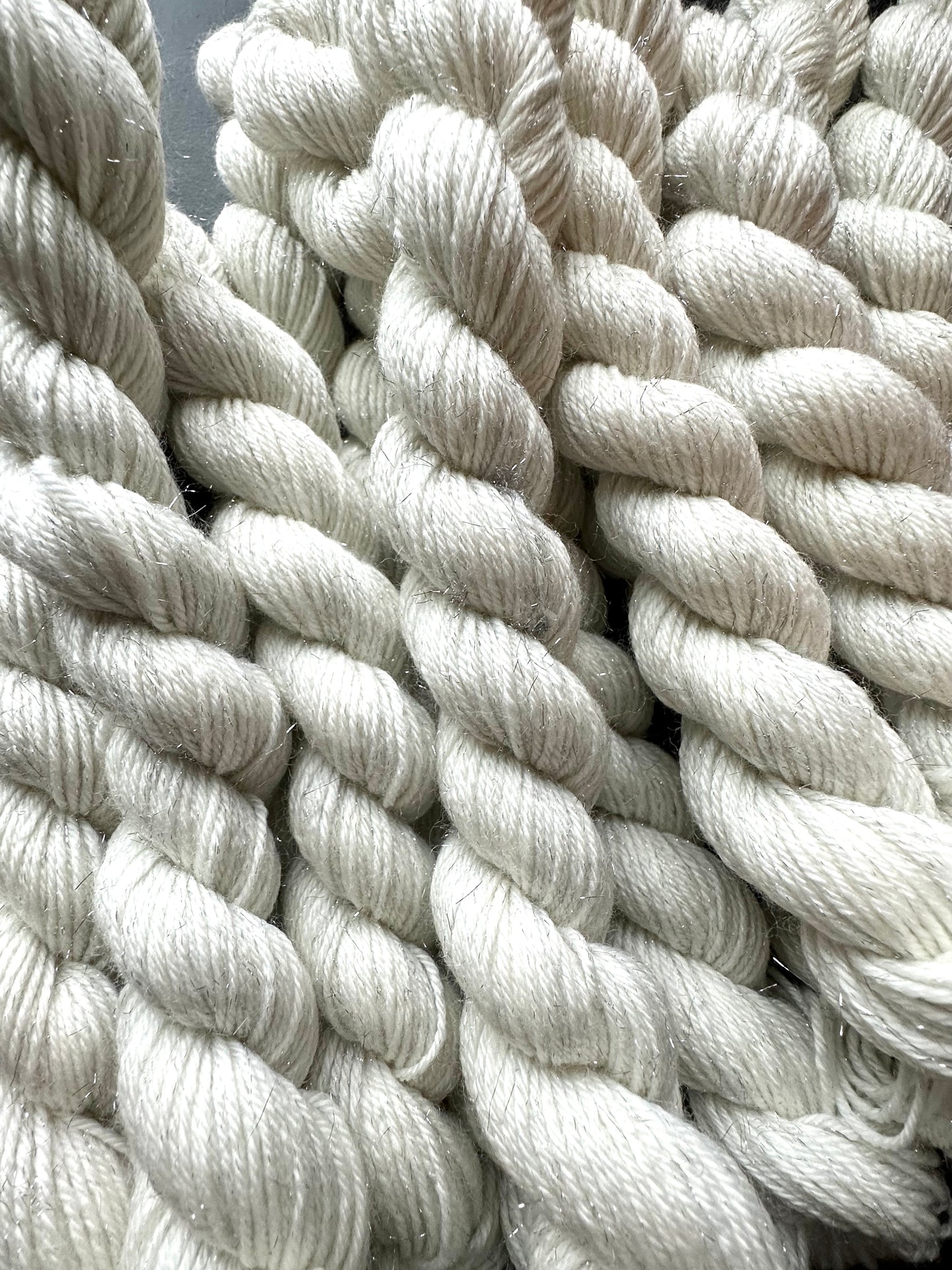 Vanilla Sparkle - SW Merino Nylon Silver Stellina Mini Skein