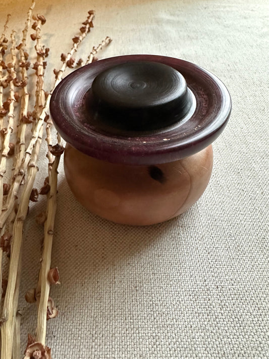 Walnut Support Spindle Bowl with Plum Resin