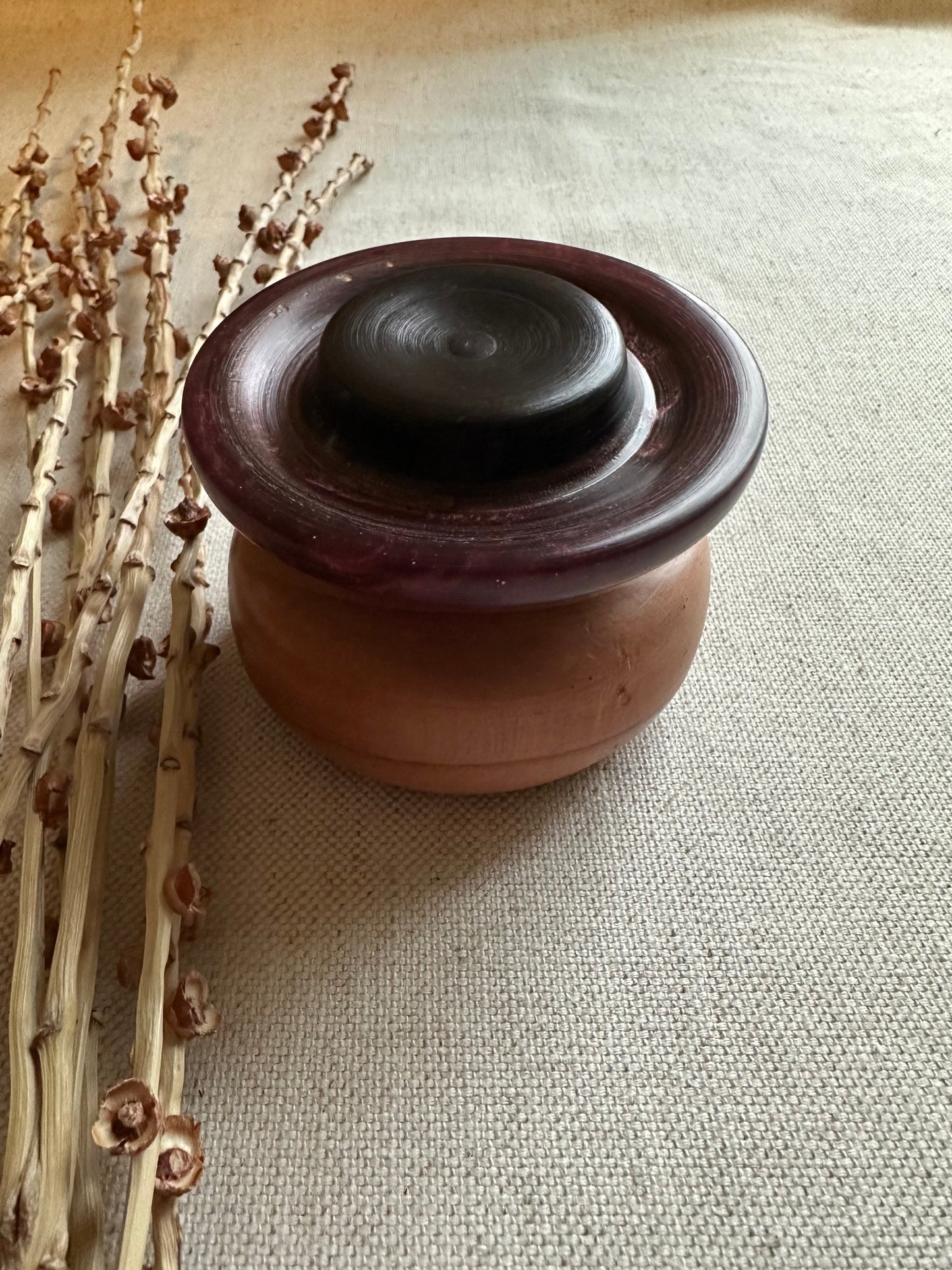 Walnut Support Spindle Bowl with Plum Resin