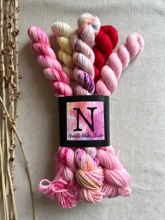 Pink Ladies - SW Merino Nylon Mini Skein Set