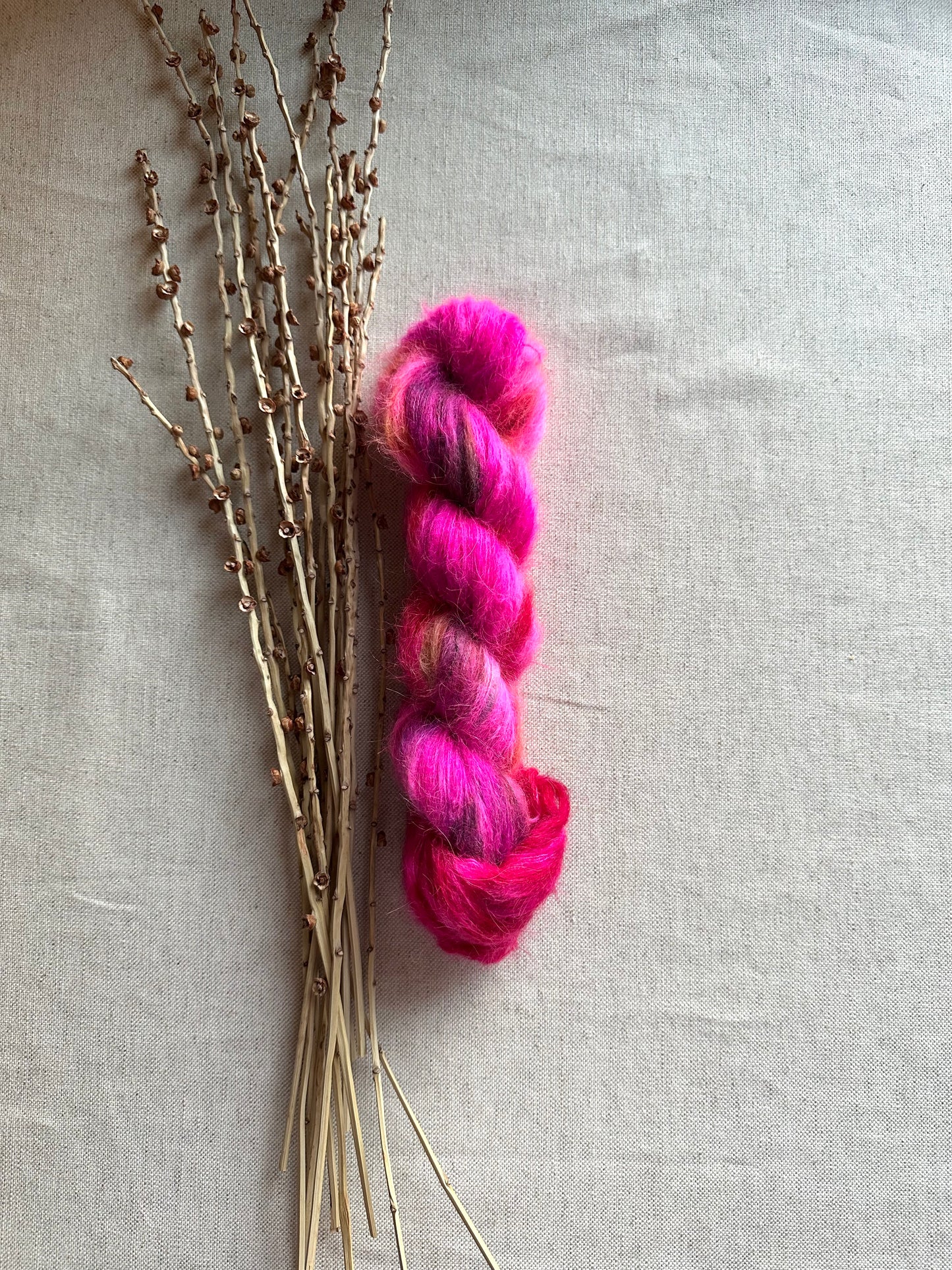 Ultra Pink Suri Alpaca Silk