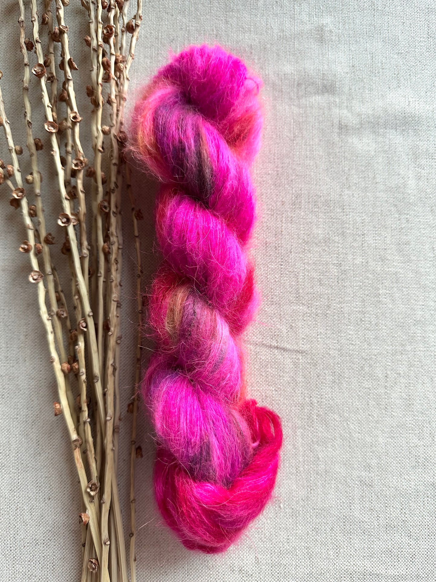 Ultra Pink Suri Alpaca Silk