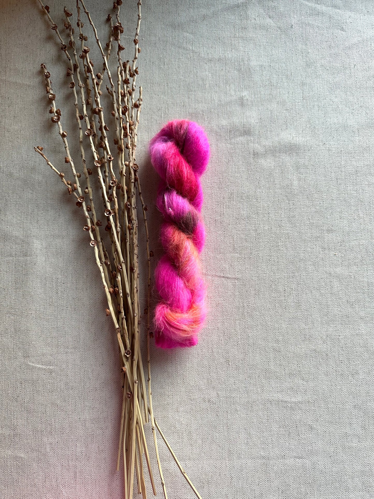 Ultra Pink Suri Alpaca Silk