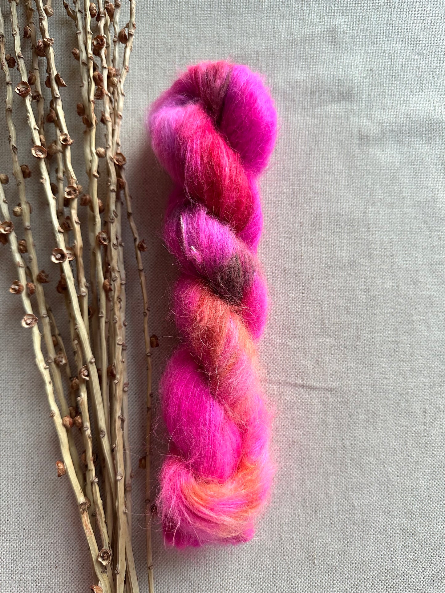 Ultra Pink Suri Alpaca Silk