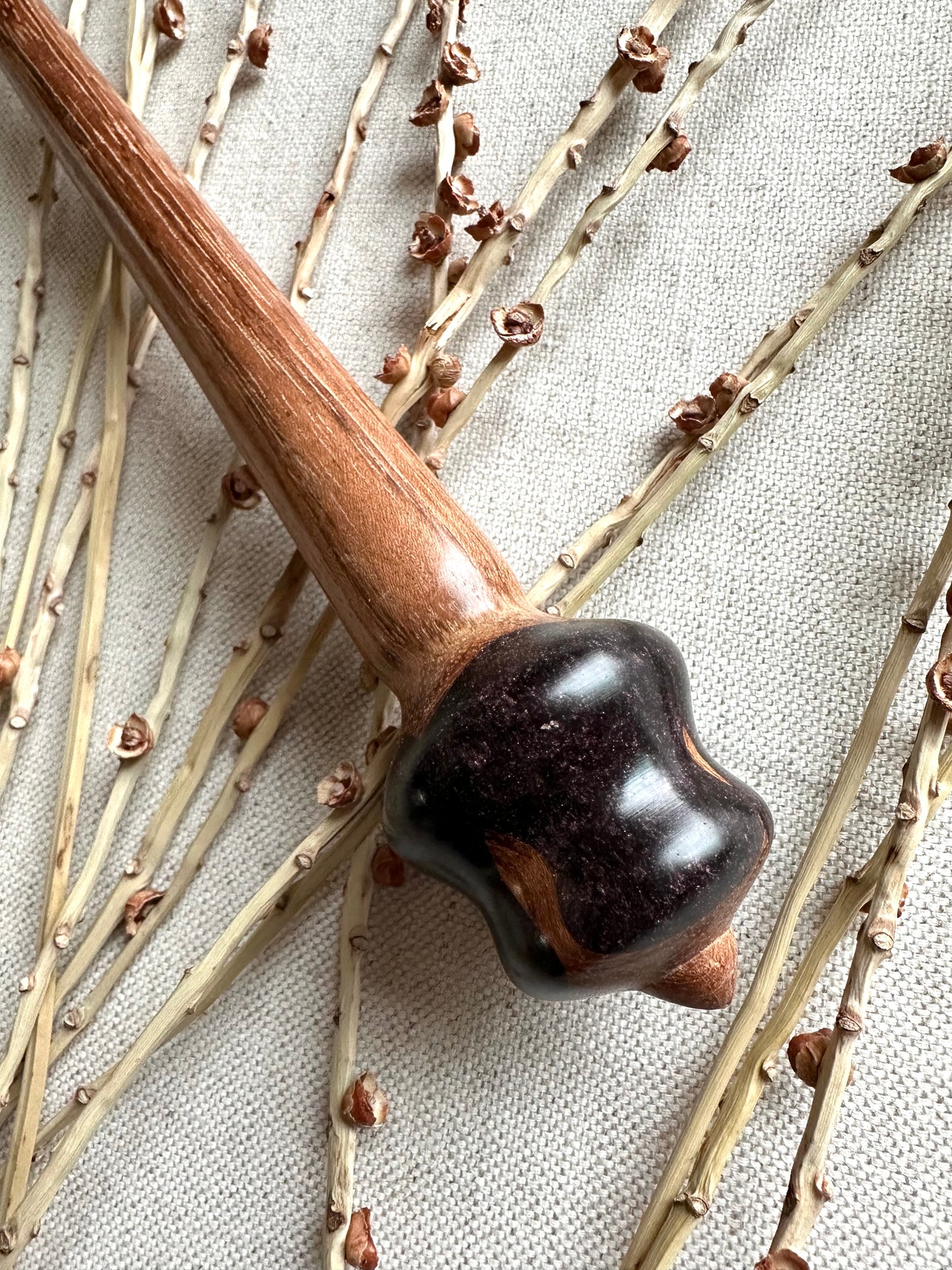 Jatoba Support Spindle With Deep Purple Resin