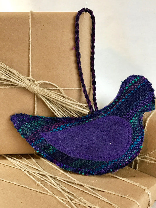 Navy Purple Dove Ornament